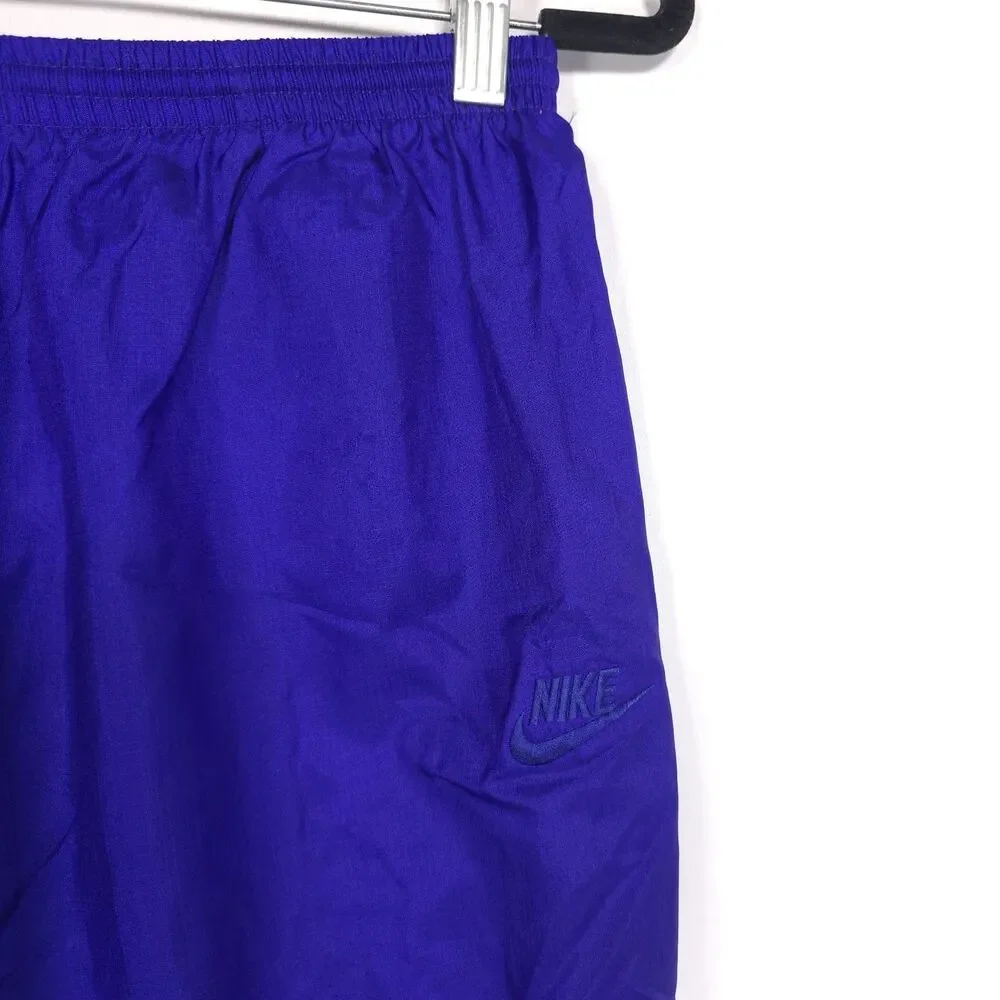 NIKE VINTAGE Track Pants LARGE S20509 BUS Ankle Zip Elastic Hem‎ Blue Nylon 90’s